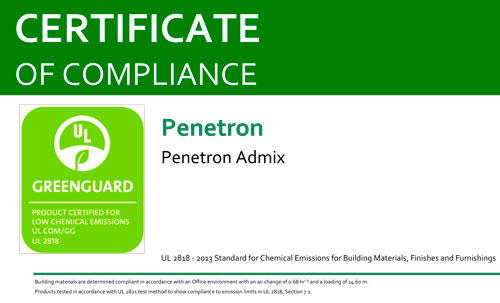 Certificado Green Guard da Penetron Brasil