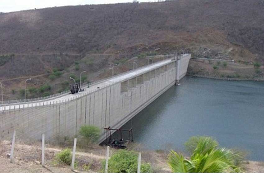 Imagem mostra a Barragem do Jucazinho, recuperada com produtos Penetron